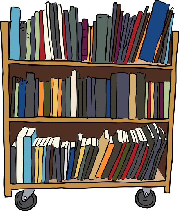 library-book-cart-vector-graphic